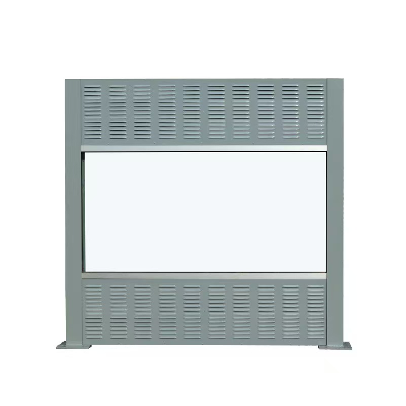 高速公路声屏障工厂隔音板高架桥梁冷却塔空调外机机组屏障隔音屏 灰色 500*2960*100mm